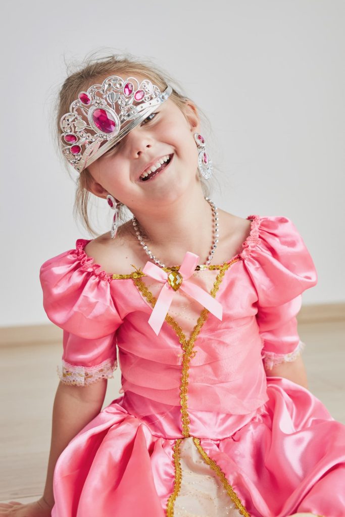 little girl dressed as princess
